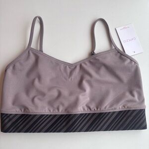 Capezio Toronto Brown Sheer Black Dancewear Sports Bra Top Size Large New
